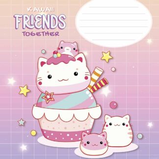 Зошит уч. "Школярик" 12арк.==/3422L/ "Kawaii Friends" глітер (дівчинка) (30/300)