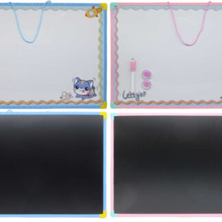 Дошка дитяча сухозтираєма /ТК-6215-4/ 2-стороння (біла+чорна) 35*50см (1/12/36)