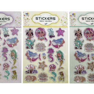 Наліпки "WB" /LDK-011/ пластикова з фольгою 15*24см, Русалки (20)