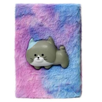 Блокнот А5/80арк "WB" /5198*/ плюшевий зі сквішем, # "Котик"