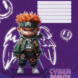 Зошит уч. "Школярик" 12арк. == /3566L/ "Cyber reality" виб.УФ-лак (хлопчик) (30/300)