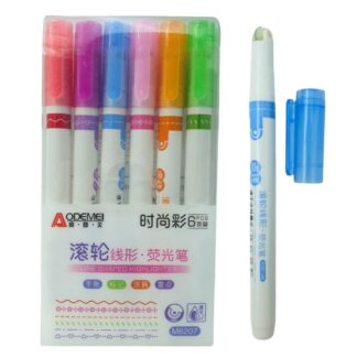 Набір маркерів текстових "AODEMEI" /M6207/ тонкі, фігурні, 6шт. (1/24/384)