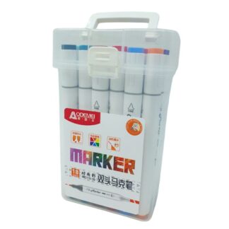 Набір скетч маркерів "AODEMEI" /M6113-18/ "Marker" 18кол.кругл/скош након., пласт. контейнер з руч. (1/6/72)