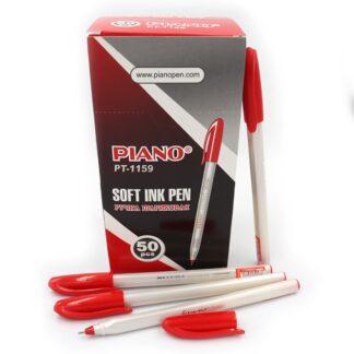 Ручка масляна "PIANO" /PT-1159/ "Correct" червона, ТРИКУТНА, білий корпус (50)