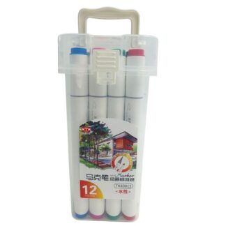 Скетч Маркер двосторонній "JO" /TK83013-12/ трикутн. скош/круг.12шт/набір пласт. контейнер з руч. (1/2/84)