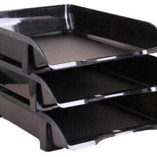 Лоток для паперу горизонтальний "КІП" ЛГ-06 ЧОРНИЙ (1/14)