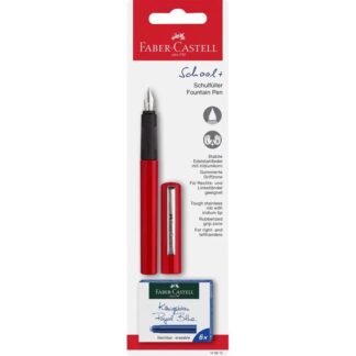 Ручка перо "Faber-Castell" /149812/ + 6шт. змін.картр. корпус червоний (1/5)