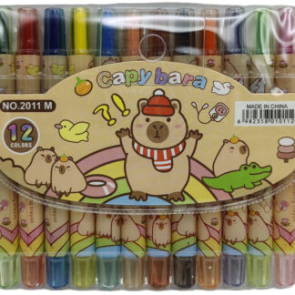 Олівці воскові 12 кол. /2011-М/ пласт.корпус  "Капібара" 11,5см (1/12)