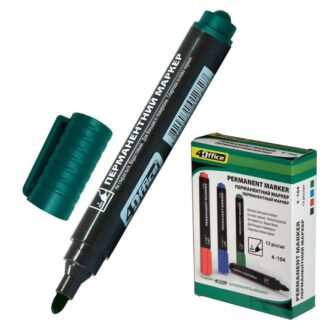 Маркер "4OFFICE" /4-104/ перманент., 1-2 мм ЗЕЛЕНИЙ (12/240)