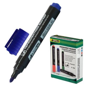 Маркер "4OFFICE" /4-104/ перманент., 1-2 мм СИНІЙ (12/240)