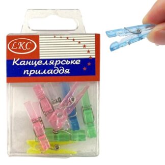 Прищіпка /1076-1/ кольорові в пластиковій коробці (1/12/240)