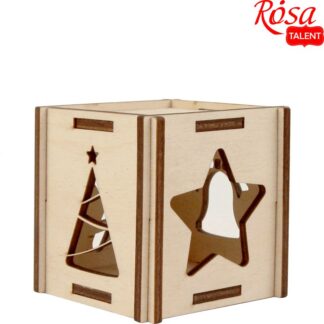 Підсвічник на ялинку "Rosa Talent" /578/ "Святкові вогники 3" фанера, 6*6*6см