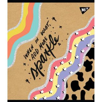 Зошит уч. "YES" 48арк.# /765121/ "Abstract" крафт, білила+глітер (5/100)