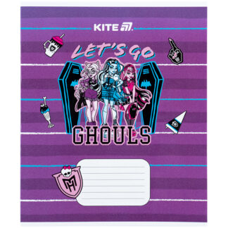 Зошит уч. "Kite" 12арк.// /MH25-235/ гібр. лак + УФ лак, Monster High (25/600)