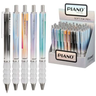 Ручка масляна автомат "PIANO" /PT-030/ 0,7мм, синя, Soft ink Pen (50/2400)