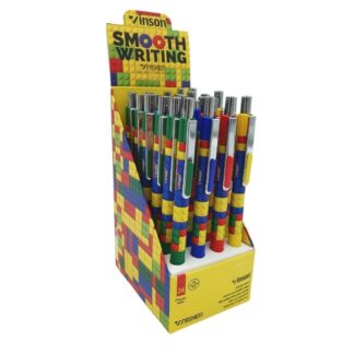 Ручка масляна автомат "Vinson" /106/ "Smooth writing" 0,7мм, синя, mix (24/960)