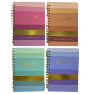 Блокнот А5/80арк /1813-18/ на спіралі, тв. обкл. "Золота лінія" 80г/м2  # мікс (1/50)