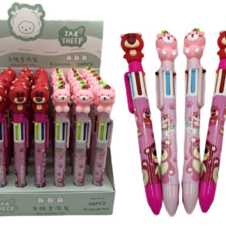 Ручка кулькова /8016-BE/ "Ведмідь об'ємний" 6 кольорів (36/1296)