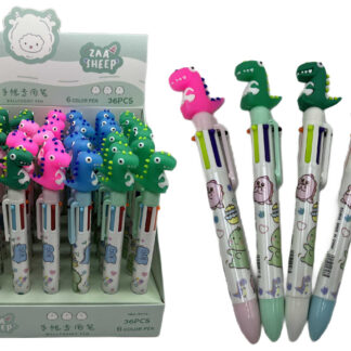 Ручка кулькова /8016-D/ "Динозавр" 6 кольорів (36/1296)