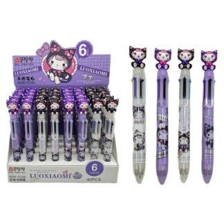 Ручка кулькова автомат "AODEMEI" /ADM-15248/ "Зайчик Kuromi Куромі об'ємний" 6 кольорів (40/480)