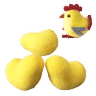 Заготовка з пінопласту "Діамантові ручки" /224645/ "Курча оксамитове" 5,5см, жовта, 30шт в упак