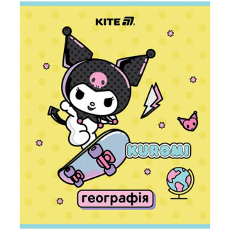 Зошит уч. "Kite" 48арк.# /HK25-240-5/ ПРЕДМЕТКА софт тач+УФ, Kuromi Куромі, географія (10/200)