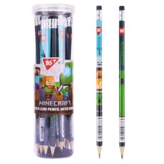 Олівець пр."Yes" /280683/ "Minecraft" круглий з гумкою 36шт/туба (36/540/2160)