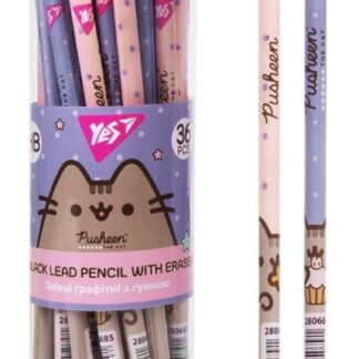 Олівець пр."Yes" /280685/ "Pusheen" круглий з гумкою 36шт/туба (36/540/2160)