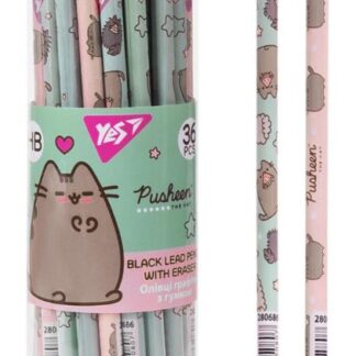 Олівець пр."Yes" /280686/ "Pusheen" круглий з гумкою 36шт/туба (36/540/2160)