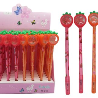 Ручка кулькова /777/ "Полуничка - сипучі блискітки" (48/864)