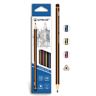 Олівець ч/г "Acmeliae" /43511/ "Смугастий" трикутний НВ (12/144)