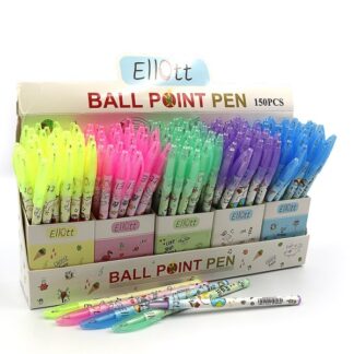 Ручка кулькова "Ellott" "Luva Wave" /811ET-Bl/ 5 mix в стаканчиках синя (150)