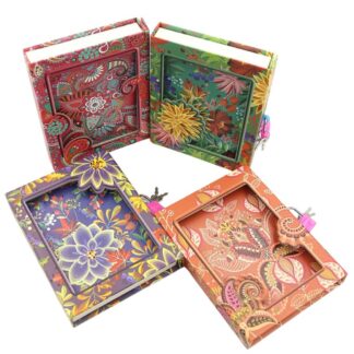 Блокнот А6 "JO" /DSCN0472/ в коробці на замочку "Візерунок" мікс