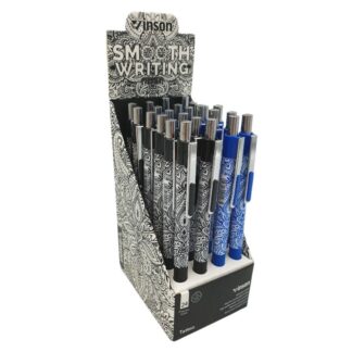 Ручка масляна автомат "Vinson" /103/ "Smooth writing" 0,7мм, синя, mix (24/1440)