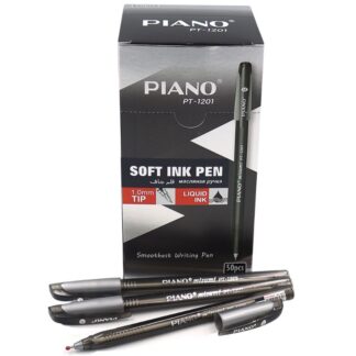 Ручка масляна "PIANO" /PT-1201/ 1мм, чорна, Soft ink Pen (50/2000)