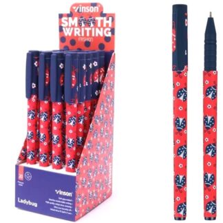 Ручка масляна "Vinson" /A21/ "Ladybug" 0,7мм, синя (20)