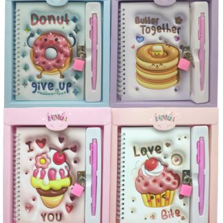 Блокнот 13*18/48арк. /36989-A/ на замочку +руч.кулькова "Смаколик-3D" у коробці