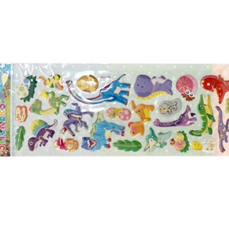 Наліпка рельєфна WB /XQ-048/ "Динозаври" 10,5*35см, опукла з фольгою (12)