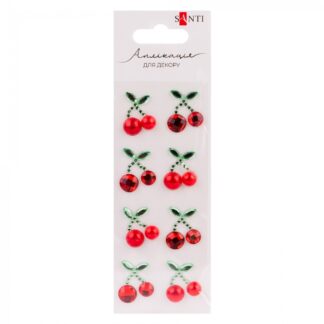 Набір для творчості "Santi" /743035/ "Вишеньки", аплікація  зі страз самоклеючих, 7*14 см (1/12/288)