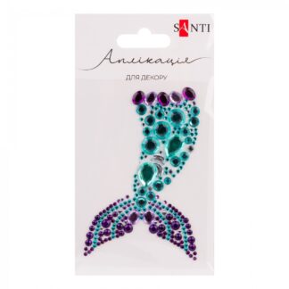 Набір для творчості "Santi" /743024/ "Русалонька", аплікація  зі страз самоклеючих, 7*9 см (1/12/288)