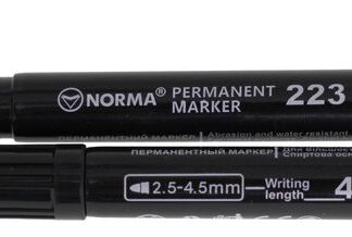 Маркер перманентний "NORMA" /223-09N/ 2,5-4,5мм, кругл., 400 метрів, ЧОРНИЙ (12)