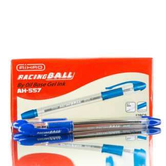 Ручка кулькова "AIHAO" /AH556А/ "Racing Ball" чорна, 0.5мм з гум. гр. (12/144)