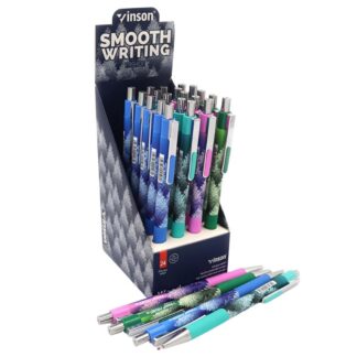 Ручка масляна автомат "Vinson" /A118/ "Wood" 0,7мм, синя (20/2400)