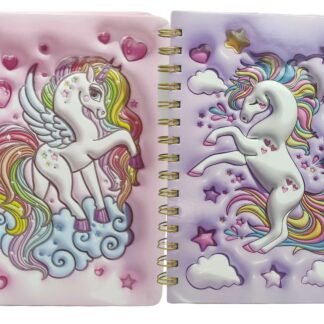 Блокнот А5/80арк. /32612-А/ на спіралі # обкладинка-3D "Єдиноріг" мікс