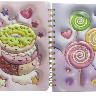 Блокнот А5/80арк. /32611-А/ на спіралі # обкладинка-3D "Смаколики" мікс