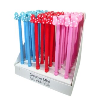 Ручка кулькова /138/ "Бантик у горошок" синя (36/1296)