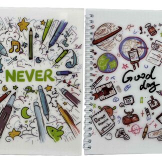 Блокнот А5/50арк. /77644/ на спіралі  # обкл. ПВХ "Шкільна"  мікс (1/12)