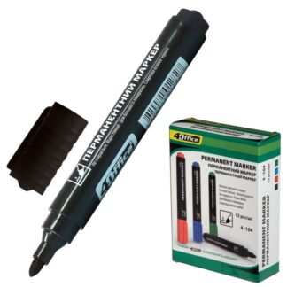 Маркер "4OFFICE" /4-104/ перманент., 1-2 мм ЧОРНИЙ (12/240/720)