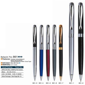 Ручка капілярна "Baixin" /RP860G/ ч/зол+ч/сер (12)