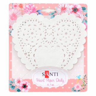 Набір серветок ажурних в формі серця "Santi" /741688/ колір білий, d: 12,7 см, 12 шт. (1/25/500)